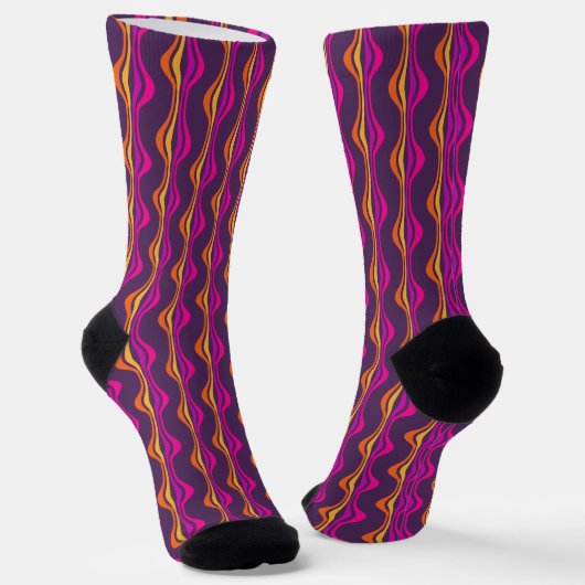 Trauben Erwartungen Groovy Lila Disco Gemustert Socken (Gewinkelt)