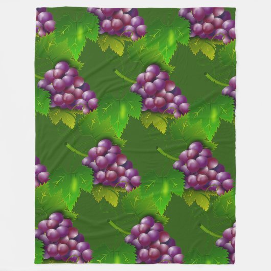 Trauben-Fleece-Decke Fleecedecke (Vorderseite)