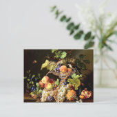 Trauben Frucht Bird Still Life Malerei Postkarte (Stehend Vorderseite)