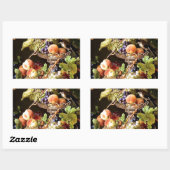 Trauben Frucht Bird Still Life Malerei Rechteckiger Aufkleber (Blatt)