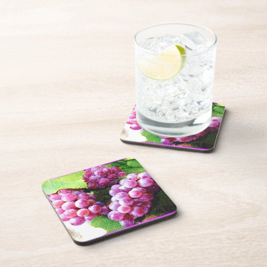 "Trauben Früchte Pflanze" Niedliches Foto. Jetzt k Getränkeuntersetzer (Rechte Seite)