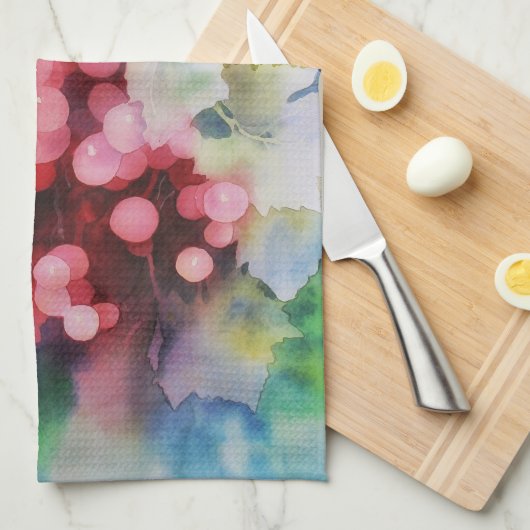 Trauben Geschirrtuch (Viertel Falte)