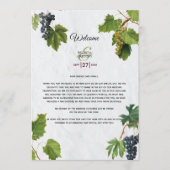 Trauben Griechische Insel Hochzeit Programm (Vorderseite)