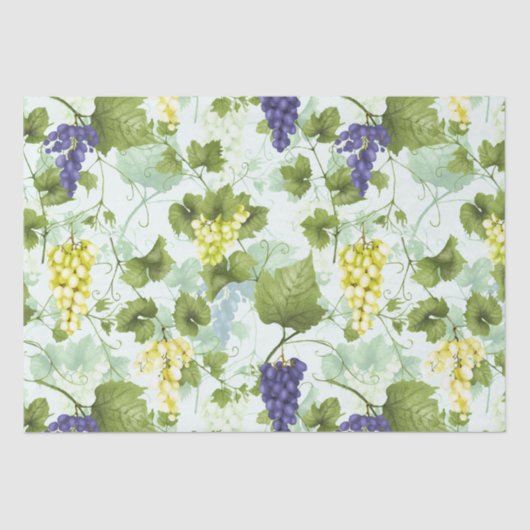 Trauben Handgezeichnetes Sommerfruchtmuster auf Mi Seidenpapier (Vorderseite)