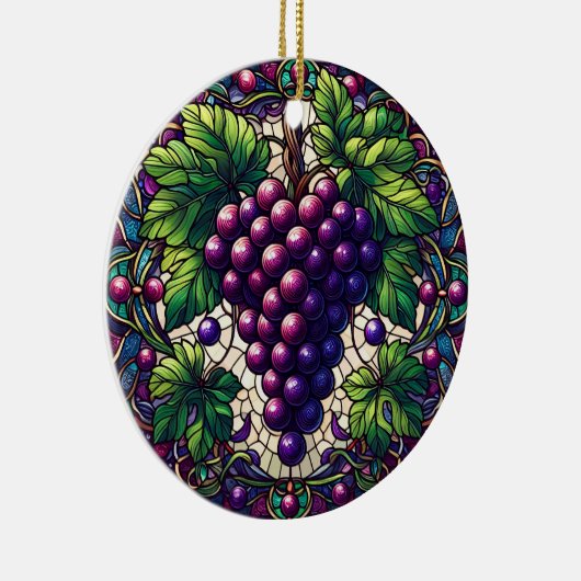 Trauben Hartglas Keramik Ornament (Rechts)