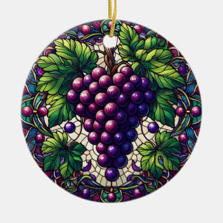 Trauben Hartglas Keramik Ornament