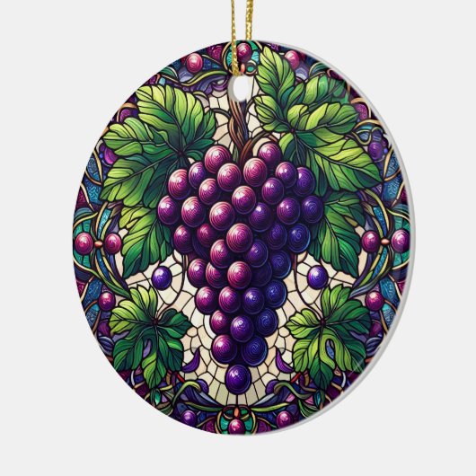 Trauben Hartglas Keramik Ornament (Links)