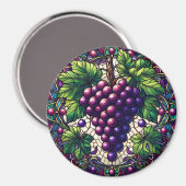 Trauben Hartglas Magnet (Vorderseite/Rückseite)