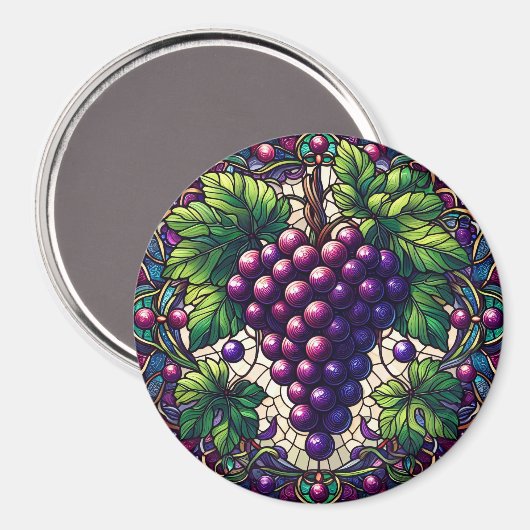 Trauben Hartglas Magnet (Vorderseite/Rückseite)