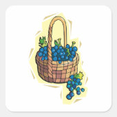 Trauben in einem Korb Quadratischer Aufkleber (Vorderseite)