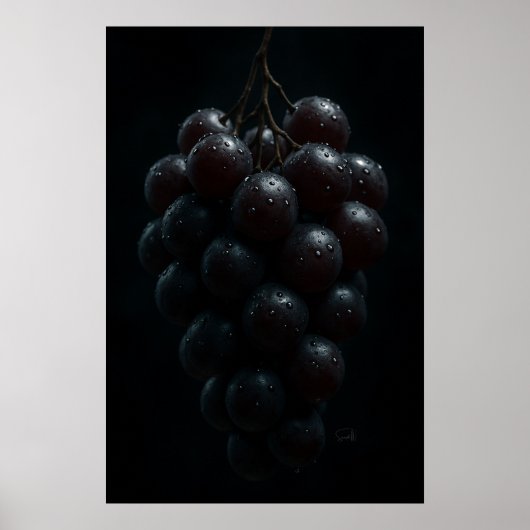 Trauben Keimbahn Hyper Realistic Macro Stillleben Poster (Vorne)