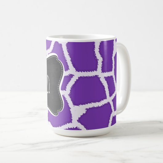 Trauben-lila Giraffen-Tierdruck; Tafelblick Kaffeetasse (VorderseiteRechts)