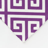 Trauben-lila griechisches Schlüsselmuster Fleecedecke (Ecke)
