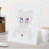 Trauben Lila, Trauben, Honig Blume dekoriert Sockelschild (In Situ)