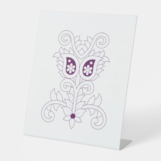 Trauben Lila, Trauben, Honig Blume dekoriert Sockelschild (Vorderseite)