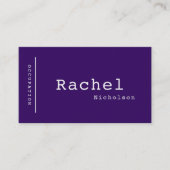 Trauben Lila & weiße Minimal Schlichte Schreibmasc Visitenkarte (Vorderseite)