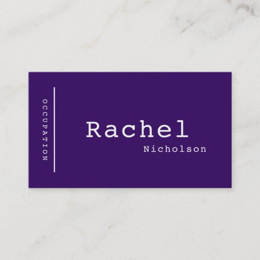 Trauben Lila & weiße Minimal Schlichte Schreibmasc Visitenkarte (Vorderseite)