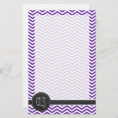Trauben Lila Zickzack Streifen; Halbpensionslook Briefpapier (Vorne/Hinten)