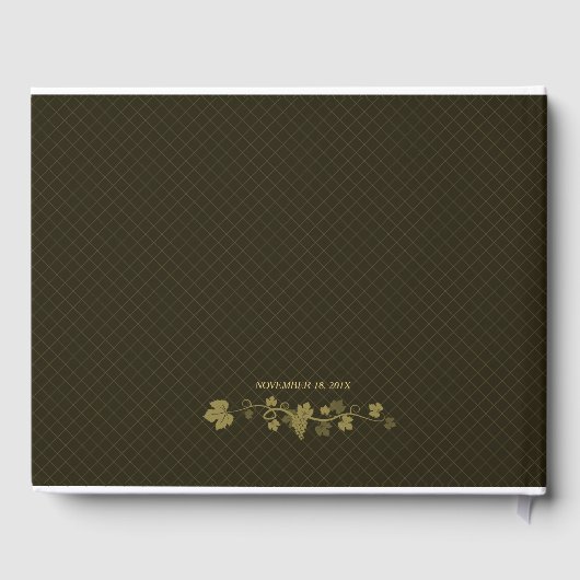 Trauben mit Goldrahmen-Gästebuch Gästebuch (Rückseite)