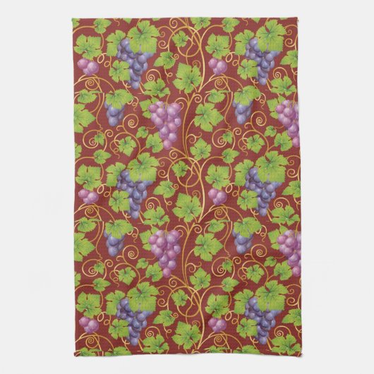 Trauben-Muster Geschirrtuch (Vertikal)