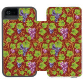 Trauben-Muster Incipio iPhone Geldbeutel-Hülle (Folio Geöffnet)