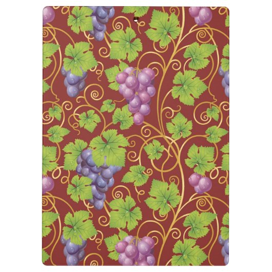 Trauben-Muster Klemmbrett (Rückseite)