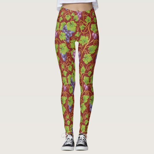 Trauben-Muster Leggings (Vorderseite)