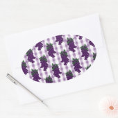 Trauben n Gingham Ovaler Aufkleber (Umschlag)