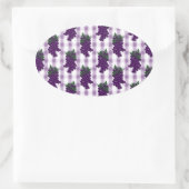 Trauben n Gingham Ovaler Aufkleber (Tasche)