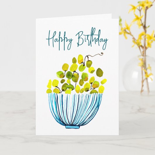 Trauben niedliche Früchte Karte (Gelbe Blume)