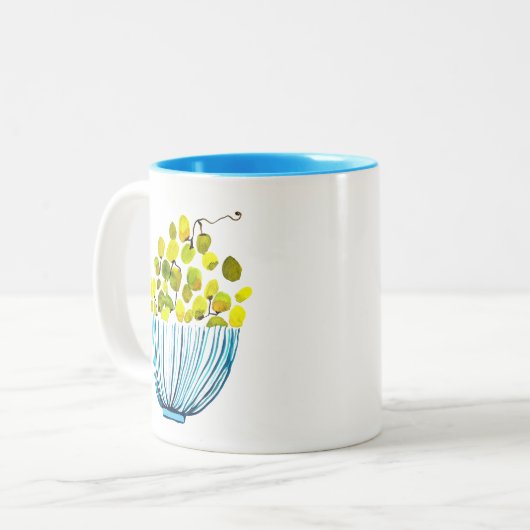 Trauben niedliche Früchte Zweifarbige Tasse (Vorderseite Links)