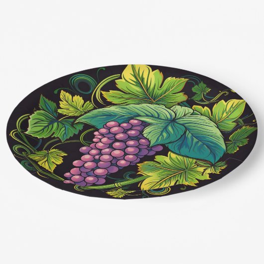 Trauben Pappteller (Schrägansicht)