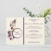 Trauben-Rebe-Brautparty-Einladung Einladung (Stehend Vorderseite)