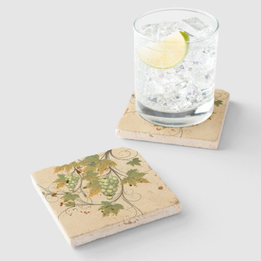 Trauben-Rebe-Stein-Untersetzer Steinuntersetzer (Seitenansicht)