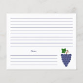 Trauben Rezept Karte (Rückseite)