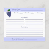 Trauben Rezept Karte (Vorderseite)