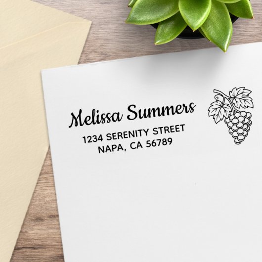 Trauben Rücksendeadresse Gummistempel