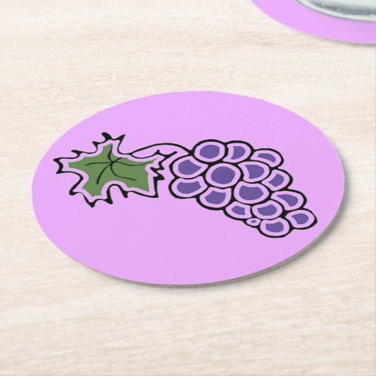 Trauben Runder Pappuntersetzer (Angewinkelt)