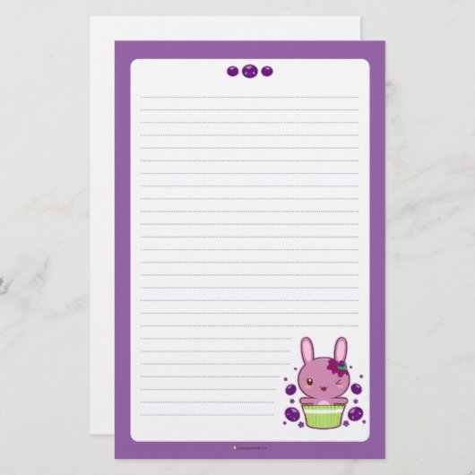 Trauben-Trüffel-Häschen Briefpapier (Vorne/Hinten)