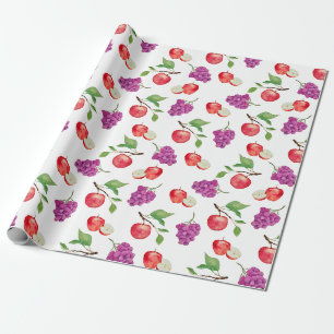 Trauben und Äpfel Fruchtliebhaber  Geschenkpapier