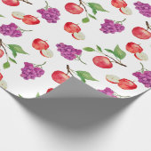 Trauben und Äpfel Fruchtliebhaber Geschenkpapier (Ecke)