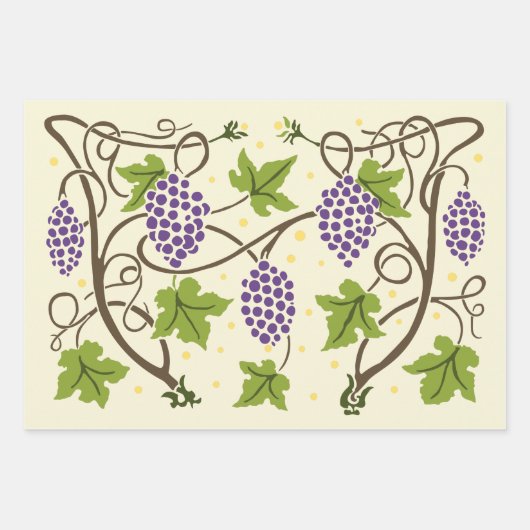 Trauben und Bäume von Aubrey Beardsley Geschenkpapier Set (Vorderseite)