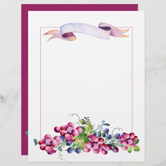 Trauben und Berries Scrapbook Papier (Vorne/Hinten)