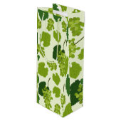 Trauben und Blätter Geschenktüte Für Weinflaschen (Vorderseite Schrägansicht)