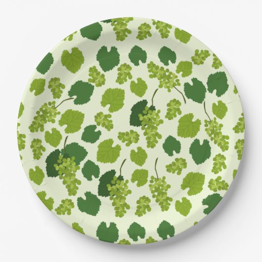 Trauben und Blätter Pappteller (Vorderseite)