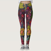Trauben und Blumen Leggings (Vorderseite)