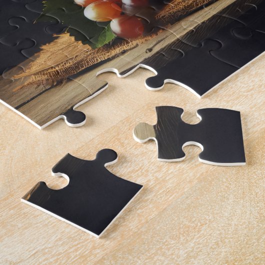 Trauben und eine Flasche Wein Stillleben Puzzle (Seite)