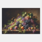 Trauben und Fruchtstleben - Malerei entfallen Geschenkpapier Set (Vorderseite)