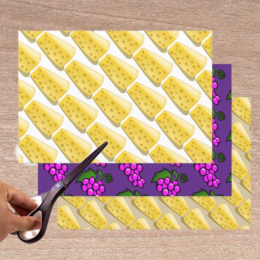 Trauben und Käse - Gourmet-Muster Geschenkpapier Set