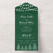 Trauben und Lichter smaragdgrüne Winterhochzeit All In One Einladung (Innen Boden)